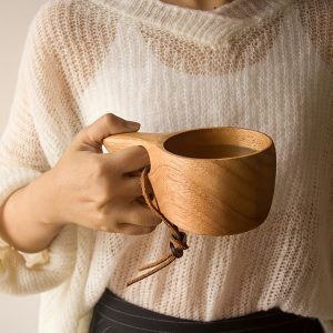 1pc, Wooden Coffee Mug, Minimalist Natural Coffee Cups, Cute Tea Cups, Summer Winter Drinkware, Birthday Gifts